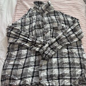 Hollister Black and White Plaid Button-Down Shirt